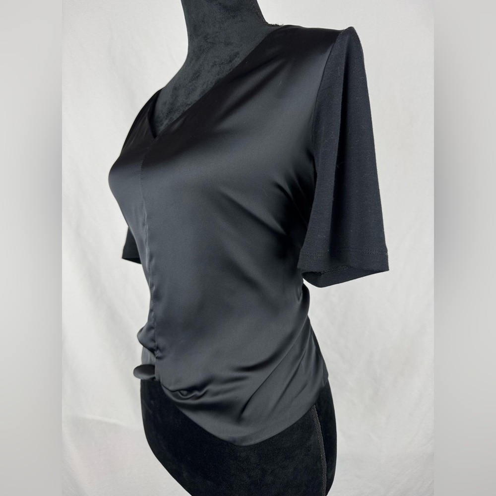 Club Monaco Black Satin Blouse - Picture 3 of 5